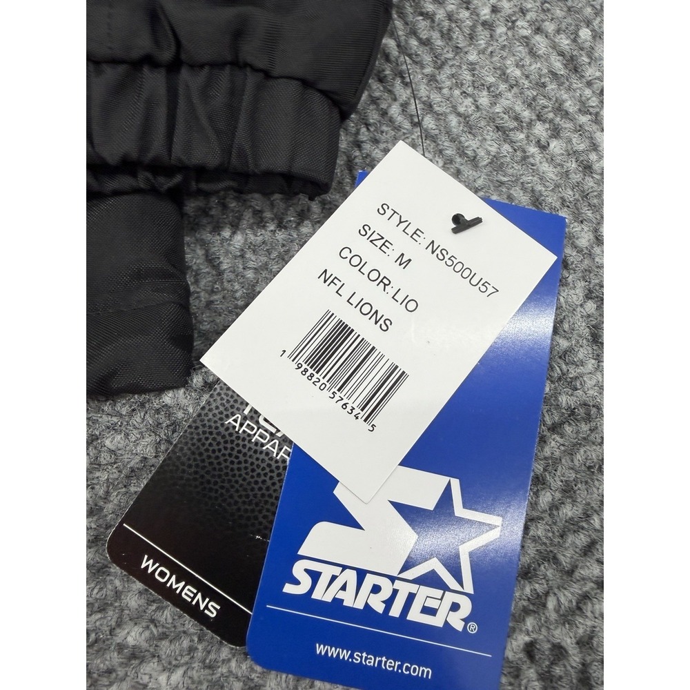 Detroit Lions Women’s Medium STARTER Black Half-Zip Jacket - New - Picture 7 of 12